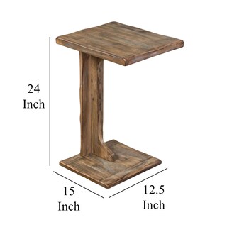 Foto 5 | Foto 5 | Mesa Auxiliar En C Benzara Dazy Madera Rústica De Caoba 38 X 32 Cm - Venta Internacional.