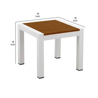 Foto 5 | Foto 5 | Mesa Auxiliar Benzara Josh 46 X 41 X 41 Cm Tablones Marrones - Venta Internacional.