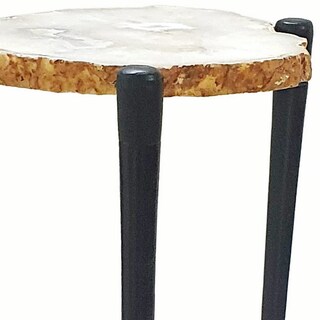 Foto 2 | Foto 2 | Mesa Auxiliar Benzara De 46 Cm Con Tapa De Piedra De Ágata Y Patas De Aluminio - Venta Internacional.