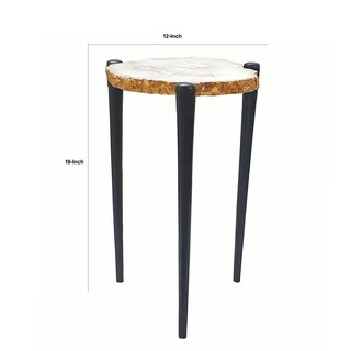 Foto 4 | Foto 4 | Mesa Auxiliar Benzara De 46 Cm Con Tapa De Piedra De Ágata Y Patas De Aluminio - Venta Internacional.