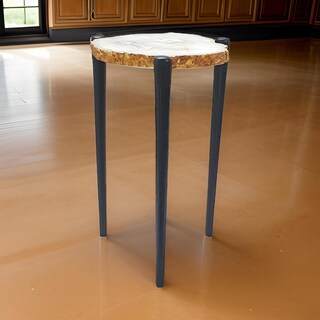 Foto 5 | Foto 5 | Mesa Auxiliar Benzara De 46 Cm Con Tapa De Piedra De Ágata Y Patas De Aluminio - Venta Internacional.