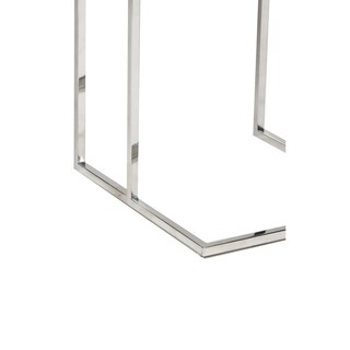 Foto 4 | Foto 4 | Mesa Auxiliar Benzara Zen Con Bandeja Rectangular Blanca De 59 Cm - Venta Internacional.