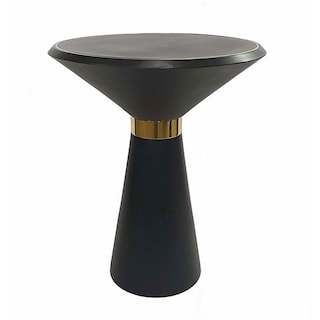 Foto 2 | Foto 2 | Mesa Auxiliar Benzara Redonda De 56 Cm De Madera De Mango Y Latón Negro - Venta Internacional.