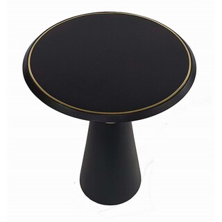 Foto 3 | Foto 3 | Mesa Auxiliar Benzara Redonda De 56 Cm De Madera De Mango Y Latón Negro - Venta Internacional.