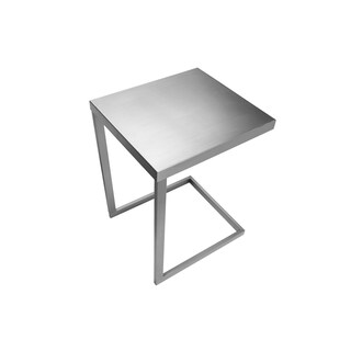 Foto 3 | Foto 3 | Mesa Auxiliar Benzara Tom  59 Cm  En Forma De C  Acero Plateado - Venta Internacional.