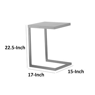 Foto 5 | Foto 5 | Mesa Auxiliar Benzara Tom  59 Cm  En Forma De C  Acero Plateado - Venta Internacional.