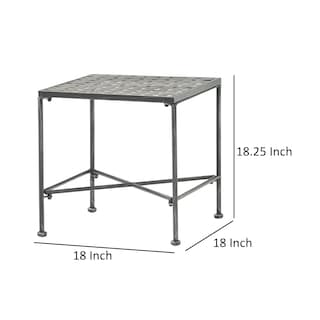 Foto 5 | Foto 5 | Mesa Auxiliar Benzara Lucia  Hierro Negro Plateado  46 Cm - Venta Internacional.