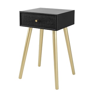 Foto 1 | Foto 1 | Mesa Auxiliar Benzara Gaia Con Cajón De Ratán De Madera De Pino De 71 Cm - Venta Internacional.