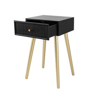 Foto 3 | Foto 3 | Mesa Auxiliar Benzara Gaia Con Cajón De Ratán De Madera De Pino De 71 Cm - Venta Internacional.