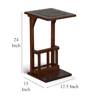 Foto 5 | Foto 5 | Mesa Auxiliar Benzara Odel 33x32x61 Cm En Madera De Caoba Marrón - Venta Internacional.