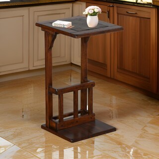 Foto 6 | Foto 6 | Mesa Auxiliar Benzara Odel 33x32x61 Cm En Madera De Caoba Marrón - Venta Internacional.