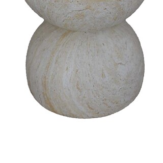 Foto 4 | Foto 4 | Soporte Para Plantas Benzara Archi Redondo Resina Blanca Jaspeada 46 Cm - Venta Internacional.
