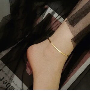 Foto 3 | Foto 3 | Tobillera Xtellar Panza Víbora Plana Pulsera Pie Mujer