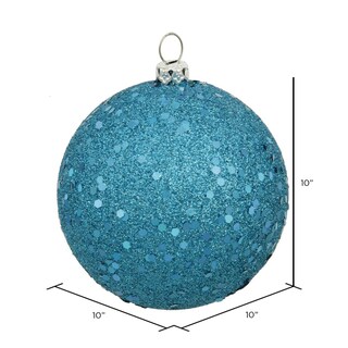 Foto 2 | Foto 2 | Adorno Colgante Vickerman Con Forma De Bola De Lentejuelas Turquesa De 25 Cm - Venta Internacional.