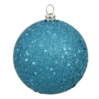Foto 4 | Foto 4 | Adorno Colgante Vickerman Con Forma De Bola De Lentejuelas Turquesa De 25 Cm - Venta Internacional.