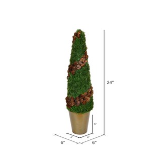 Foto 2 | Foto 2 | Árbol De Cedro Artificial Vickerman De 61 Cm En Forma De Cono Con Piña De Pino - Venta Internacional.
