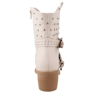 Foto 4 | Foto 4 | Bota Vaquera Dama Dominiq Modelo 1164 Latte Hebilla Y Estoperoles