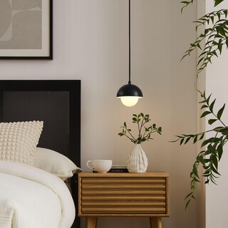 Foto 1 | Foto 1 | Lámpara Colgante Modway Eclipse Ajustable De Cristal Opalino Negro - Venta Internacional.