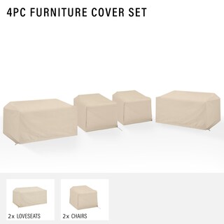 Foto 4 | Foto 4 | Fundas Para Muebles De Patio Crosley Furniture  Impermeables  4 Piezas  Color Canela - Venta Internacional.