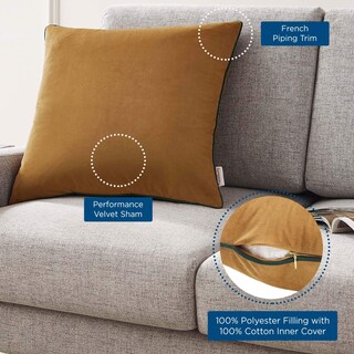 Foto 4 | Foto 4 | Cojín Modway Acentuate De 51 Cm Con Detalles De Terciopelo Color Coñac - Venta Internacional.