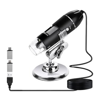 Foto 1 | Foto 1 | 3 En 1 Microscopio Digital Lab.g Usb 1600x Zoom Optico Hd 8 Leds Negro