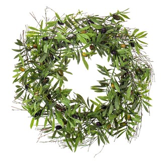 Foto 1 | Foto 1 | Corona Artificial De Hojas Verdes De Olivo Vickerman 24 Cm - Venta Internacional.