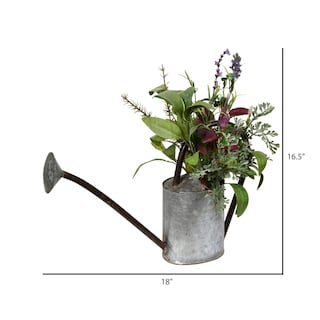 Foto 2 | Foto 2 | Regadera De Lata Vickerman De 42 Cm Con Hierbas Artificiales En Maceta - Venta Internacional.