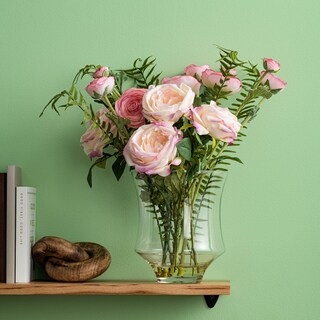 Foto 2 | Foto 2 | Rosa Artificial Rosa Oscuro En Maceta De Cristal Vickerman De 41 Cm - Venta Internacional.