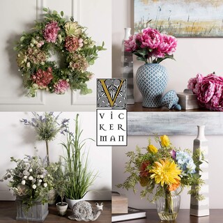 Foto 4 | Foto 4 | Rosa Artificial Rosa Oscuro En Maceta De Cristal Vickerman De 41 Cm - Venta Internacional.