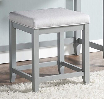 Foto 3 | Foto 3 | Taburete De Maquillaje Crosley Furniture Vista Tapizado Gris - Venta Internacional.