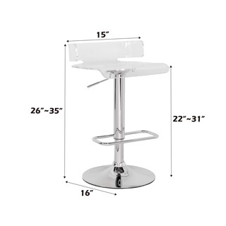 Foto 2 | Foto 2 | Taburete De Bar Acme Rania Transparente Con Asiento Giratorio Ajustable - Venta Internacional.