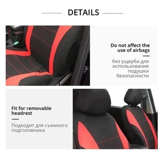 Foto 2 | Foto 2 | Kit 9 Piezas Funda Para Asiento De Auto Lab.g Universal Rojo