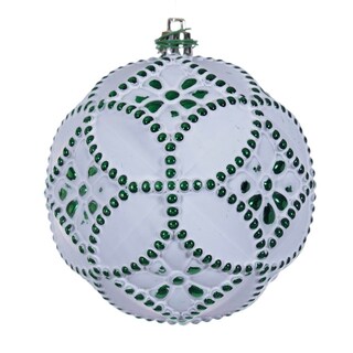 Foto 1 | Foto 1 | Adorno Colgante Vickerman De 4 Pulgadas Verde Esmeralda Y Blanco Juego De 6 Piezas - Venta Internacional.
