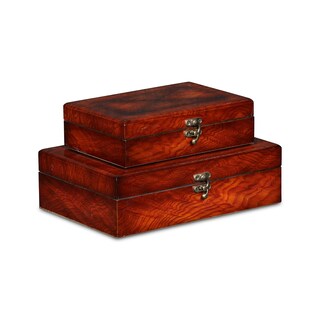Foto 1 | Foto 1 | Cajas De Almacenamiento Decorativas Cheung's Home De Madera Chapadas En Burlwood - Venta Internacional.