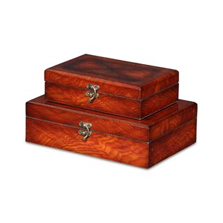 Foto 2 | Foto 2 | Cajas De Almacenamiento Decorativas Cheung's Home De Madera Chapadas En Burlwood - Venta Internacional.