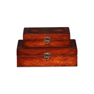 Foto 3 | Foto 3 | Cajas De Almacenamiento Decorativas Cheung's Home De Madera Chapadas En Burlwood - Venta Internacional.