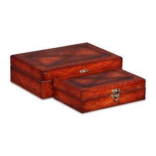 Foto 4 | Foto 4 | Cajas De Almacenamiento Decorativas Cheung's Home De Madera Chapadas En Burlwood - Venta Internacional.