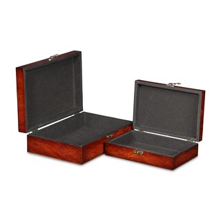 Foto 6 | Foto 6 | Cajas De Almacenamiento Decorativas Cheung's Home De Madera Chapadas En Burlwood - Venta Internacional.