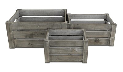 Foto 3 | Foto 3 | Set De 3 Cajas De Almacenamiento Cheung En Madera Y Metal Con Acabado Gris Lavado - Venta Internacional.