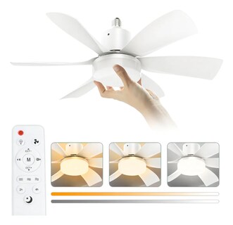Foto 1 | Foto 1 | Ventilador De Techo Modernos Con Luz Y Control Remoto Ventiladores De Techo Silencioso Con Casquillo E27 De 40 W 6 Aspas 3 Ve