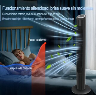 Foto 4 | Foto 4 | Ventilador De Torre Silencioso Con Control Remoto Con Pantalla Temporizador Ventilador Vertical De Piso 102cm