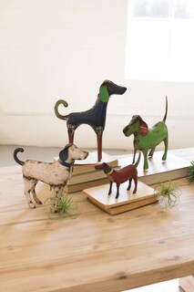 Foto 1 | Foto 1 | Figura Kalalou Pintada De Perros De Hierro Reciclado Juego De 4 - Venta Internacional.
