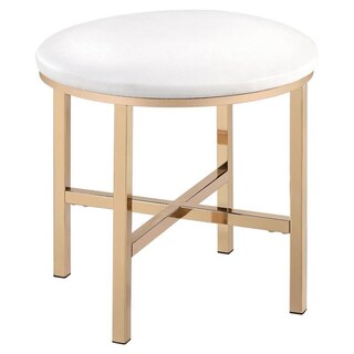 Foto 5 | Foto 5 | Taburete Redondo Midriaks Makeup Vanity Con Espejo  Color Oro Blanco - Venta Internacional.