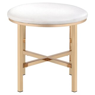Foto 6 | Foto 6 | Taburete Redondo Midriaks Makeup Vanity Con Espejo Color Oro Blanco - Venta Internacional.