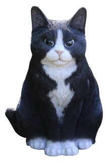 Foto 1 | Foto 1 | Escultura Gato Sentado Hi-line Gift Ltd En Poli-resina Negro Y Blanco - Venta Internacional.