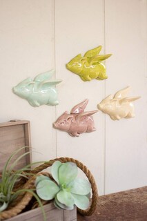 Foto 1 | Foto 1 | Set De 4 Figuras Kalalou De Cerámica Con Forma De Cerdo Volador 15 X 13 Cm - Venta Internacional.