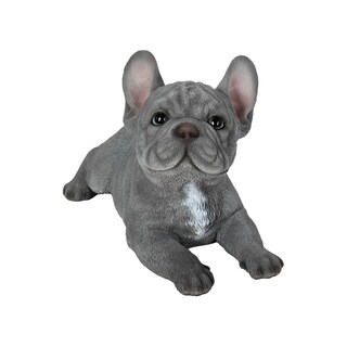 Foto 1 | Foto 1 | Estatuine Hi-line Gift Ltd. Bulldog Francés Acostado Poliresina Gris Y Azul - Venta Internacional.