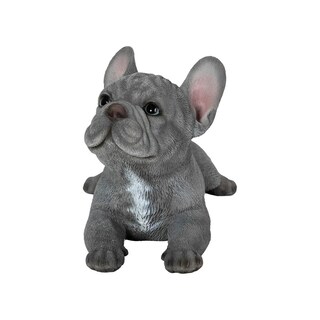 Foto 2 | Foto 2 | Estatuine Hi-line Gift Ltd. Bulldog Francés Acostado Poliresina Gris Y Azul - Venta Internacional.
