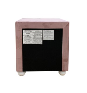 Foto 5 | Foto 5 | Mesa De Noche Acme Tapizada Rosa 43x43x43 Cm 2 Cajones - Venta Internacional.
