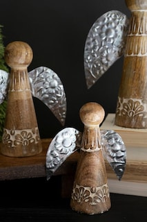 Foto 2 | Foto 2 | Set De Ángeles De Hojalata De Madera De Kalalou  El Primero De Su Clase - Venta Internacional.